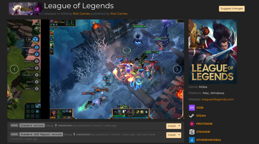 League of Legends on linux